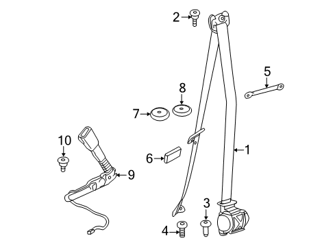 2021 BMW 230i xDrive Front Seat Belts Diagram