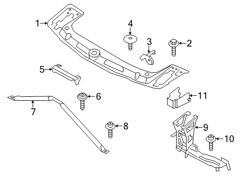 2021 BMW 230i Radiator Support Diagram