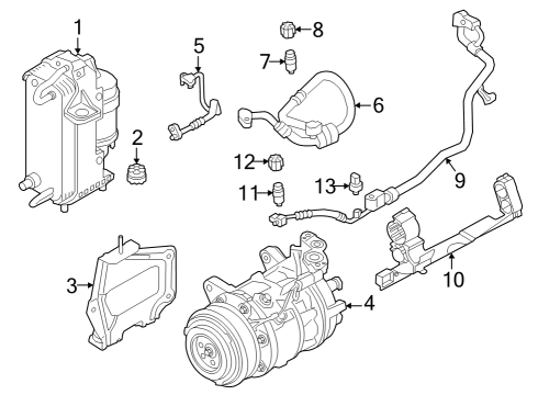 2024 BMW 750e xDrive Condenser, Compressor & Lines Diagram