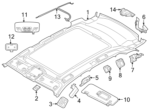 2024 BMW iX Interior Trim - Roof Diagram