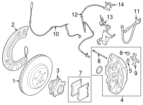 2024 BMW M440i Gran Coupe Front Brakes Diagram 2