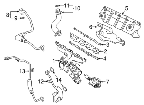 2024 BMW 430i Turbocharger & Components Diagram