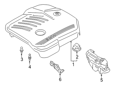 2024 BMW 840i Gran Coupe Engine Appearance Cover Diagram