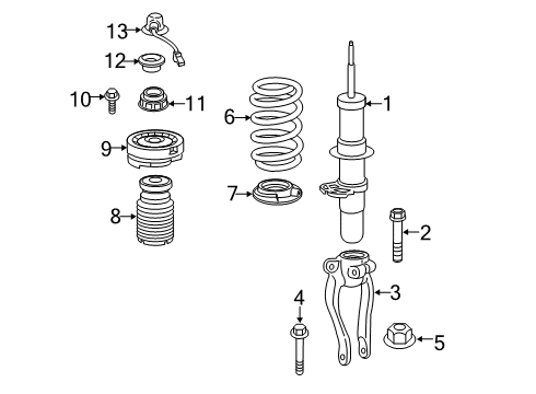 2021 BMW M5 Struts & Components - Front Diagram 1