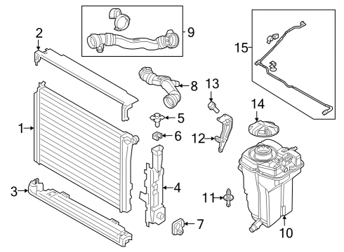 2021 BMW M3 Radiator & Components Diagram 2