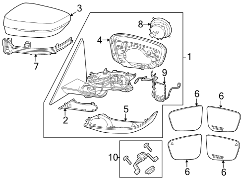 2023 BMW 230i EXTERIOR MIRROR, NO LENS, HE Diagram for 51165A3DD85