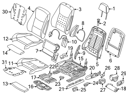 2019 BMW 330i xDrive CLIMATE CONTROL PANEL, REAR Diagram for 61315A3BBF5