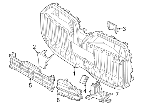 2023 BMW i7 Grille & Components Diagram 2