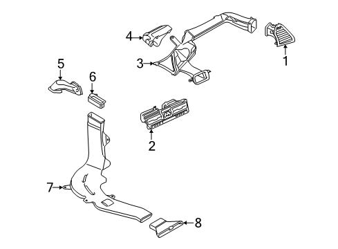 2024 BMW M8 Coupe & Convertible Ducts Diagram