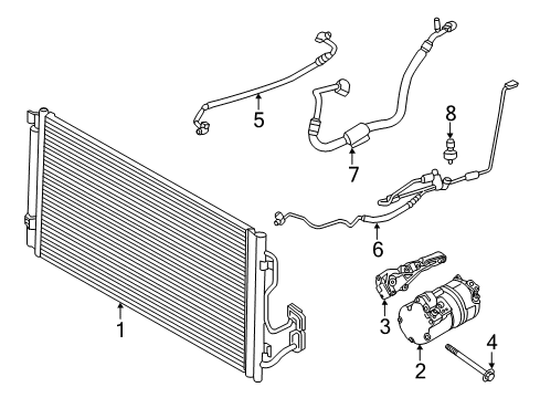 2021 BMW M2 A/C Condenser, Compressor & Lines Diagram