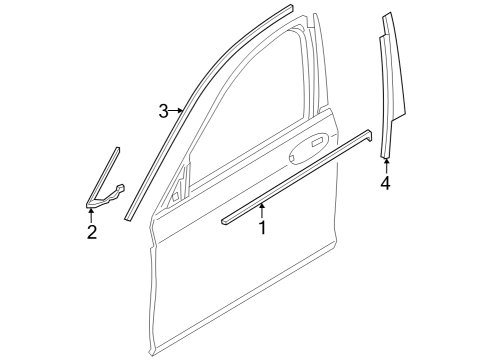 2023 BMW i7 Exterior Trim - Front Door Diagram