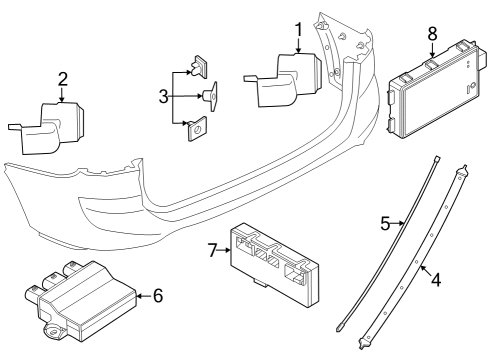 2024 BMW X1 KIT MOUNT PDC/PMA SENSOR REA Diagram for 51125A4FFD7