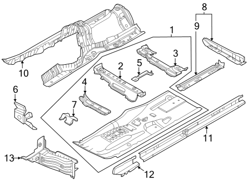 2024 BMW 230i xDrive REINFORCEMENT, ENTRY, RIGHT Diagram for 41009625724