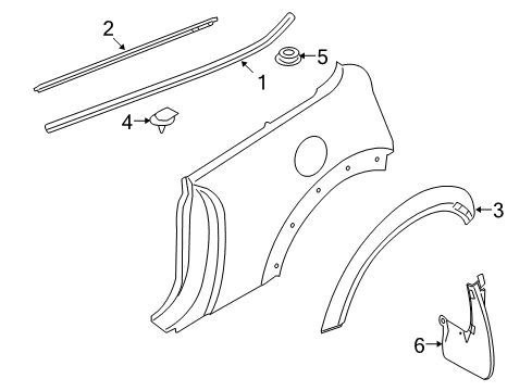 Moulding, Side Panel, Rear Left Diagram for 51372754113