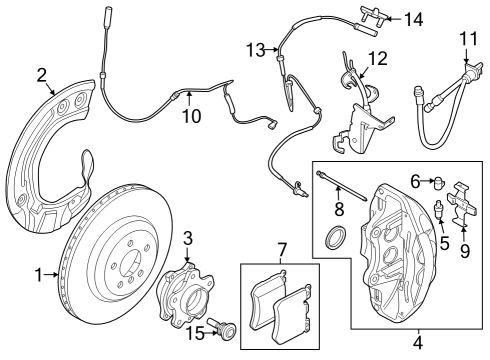 2022 BMW M440i xDrive Gran Coupe Front Brakes Diagram 2