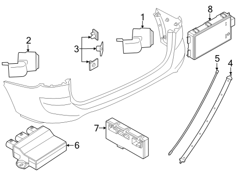 2023 BMW X1 KIT MOUNT PDC/PMA SENSOR REA Diagram for 51125A4FFE1