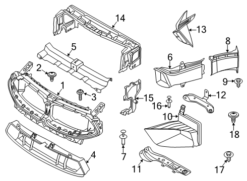 2024 BMW M8 Radiator Support Diagram 1