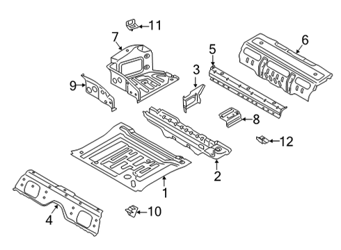 2024 BMW M8 Rear Floor & Rails Diagram 1