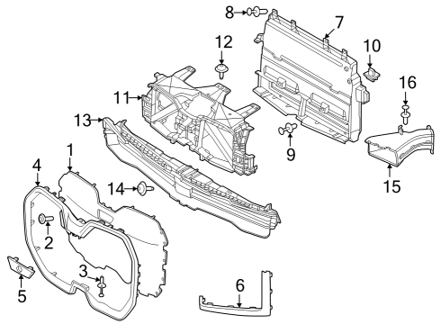 2022 BMW iX Grille & Components Diagram 1