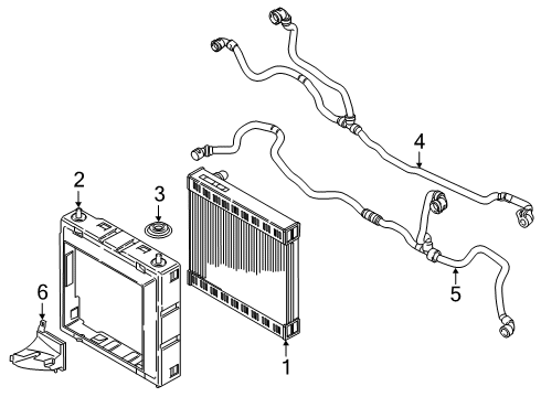 2023 BMW 540i xDrive Radiator & Components Diagram 1