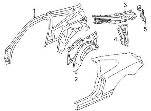 2023 BMW M440i Inner Structure - Quarter Panel Diagram 2