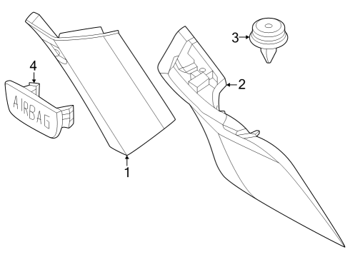 2024 BMW X1 D-PILLAR TRIM PANEL RIGHT Diagram for 51439462340