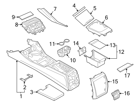 2022 BMW i4 Center Console Diagram