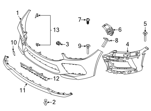 2024 BMW M8 Bumper & Components - Front Diagram 1