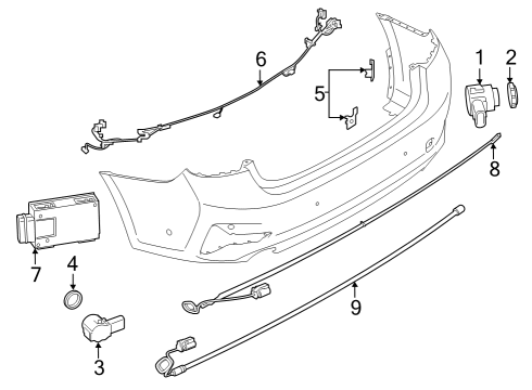 2021 BMW 330e xDrive Parking Aid Diagram 9