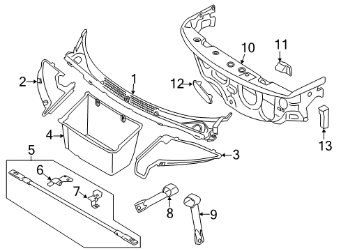 2021 BMW i3s Cowl Diagram