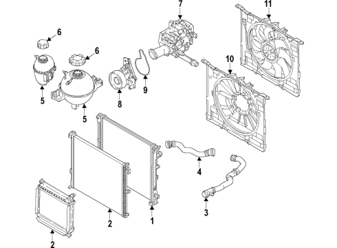 2023 BMW X4 Radiator, Water Pump, Cooling Fan Diagram 2