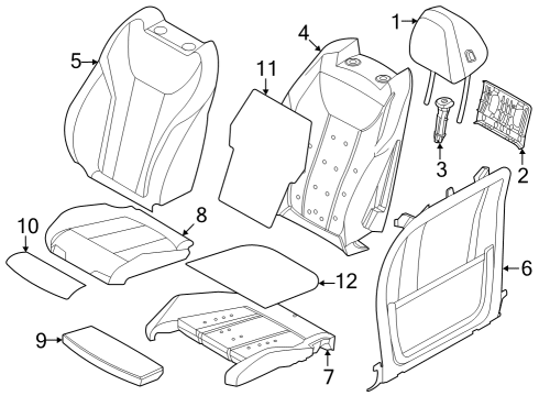 2023 BMW i4 Front Seat Components Diagram 2