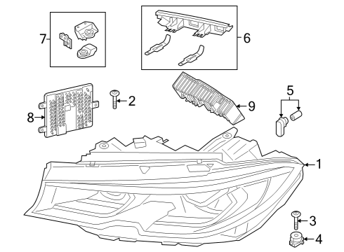 2024 BMW M340i Headlamp Components Diagram