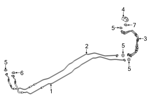 2022 BMW 745e xDrive Rear A/C Lines Diagram