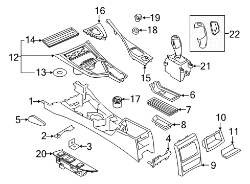 2021 BMW M240i xDrive Console Diagram