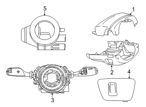 2023 BMW 540i xDrive Shroud, Switches & Levers Diagram