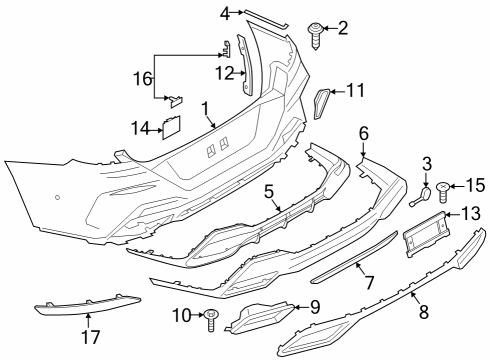 2024 BMW M850i xDrive Bumper & Components - Rear Diagram 1