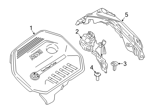 2021 BMW M240i Engine Appearance Cover Diagram