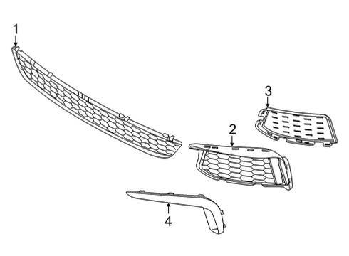 2023 BMW 530i Grille & Components Diagram 1