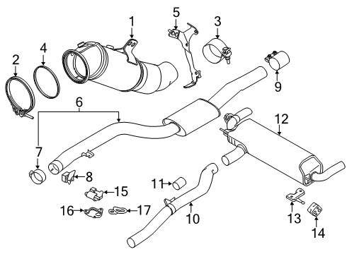 2021 BMW 740i xDrive Exhaust Components Diagram