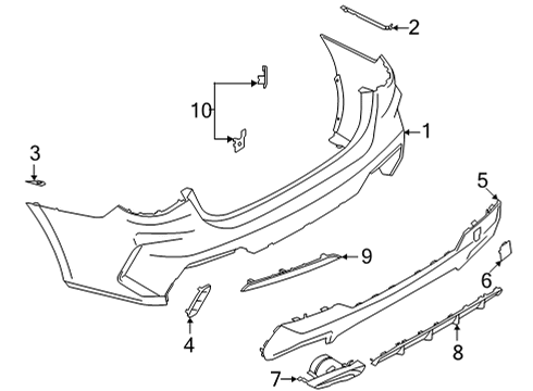 2023 BMW M440i Bumper & Components - Rear Diagram 1