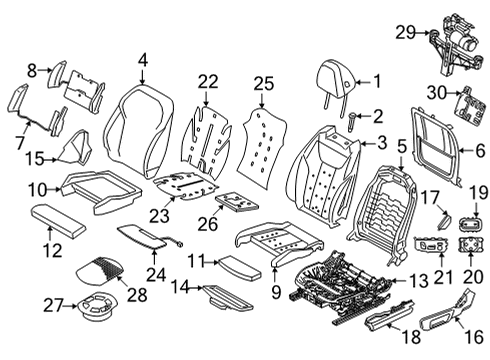 2021 BMW 430i SEAT MODULE Diagram for 61355A36988