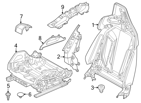 2022 BMW M8 Gran Coupe Front Seat Components Diagram 5