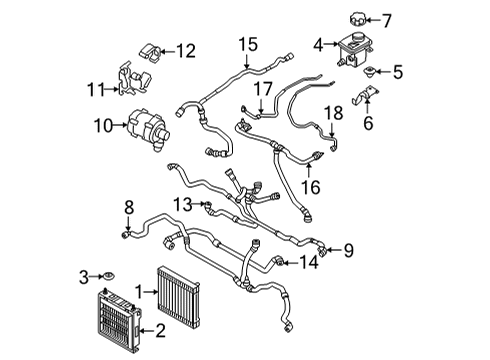 2021 BMW M8 Gran Coupe Radiator & Components Diagram 1