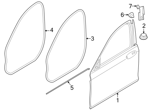 2023 BMW 530i Door & Components Diagram 1