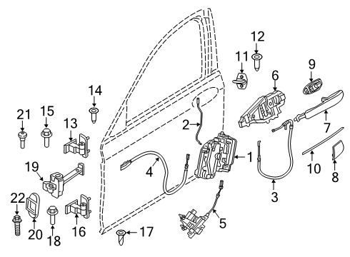 2021 BMW 750i xDrive Lock & Hardware Diagram 1