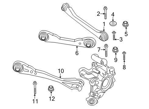 2022 BMW 750i xDrive Rear Suspension, Lower Control Arm, Upper Control Arm, Ride Control, Stabilizer Bar, Suspension Components Diagram 4