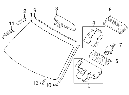 2023 BMW 430i xDrive Gran Coupe Glass, Reveal Moldings Diagram