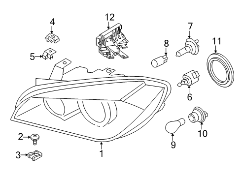 2022 BMW X1 Headlamp Components Diagram 2