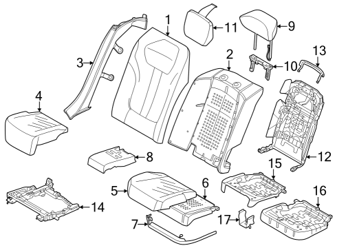 2024 BMW 760i xDrive Rear Seat Components Diagram 4